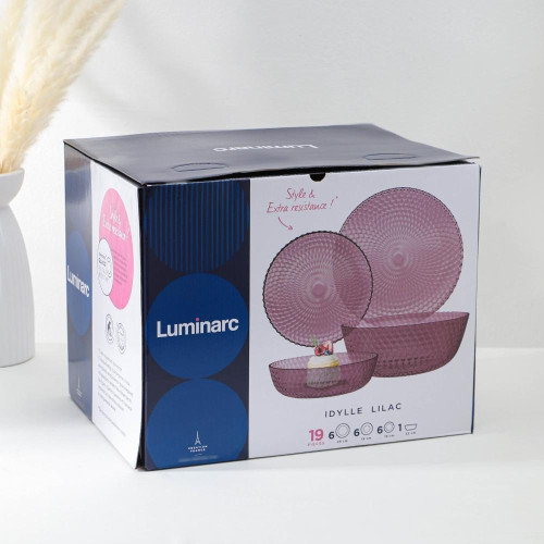 Набор столовый LUMINARC «Идиллия Лилак» , стекло, 19 пр., лиловый (9823712)(O0202)