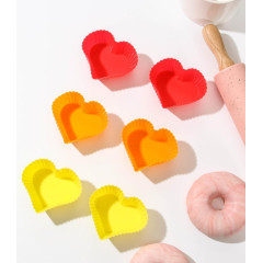 Форма для выпечки силикон Доляна «Риб.Сердце», 7х3х6 см, 6 шт.(5284322)