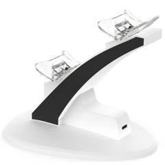 Зарядная док станция для геймпадов PS5 Iplay DualSense, подсветка, белый