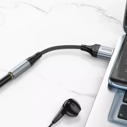 Кабель Type-C - AUX Jack 3.5mm HOCO LS36 черный