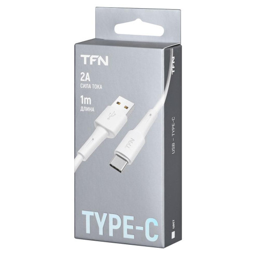 Кабель USB 2.0 A вилка - Type C 1 м TFN-CUSBCUSB1MWH белый