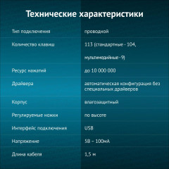 Клавиатура Oklick 305M белый USB