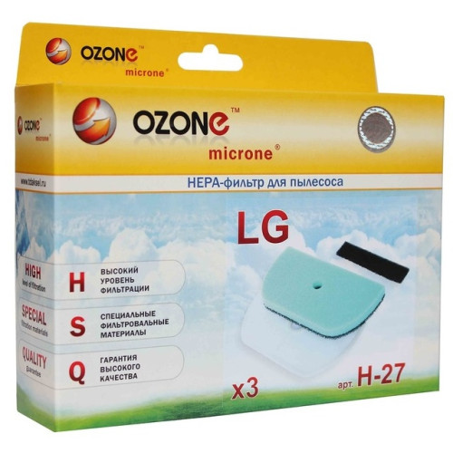 Комплект фильтров OZONE H-27 LG Ellipse Cyclone: VK691.., VK703..,  VK704.., VK705..,VK706..