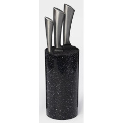 Подставка для ножей «Чёрный гранит», пластик, цилиндр, 22х11 см, чёрный (2803136)