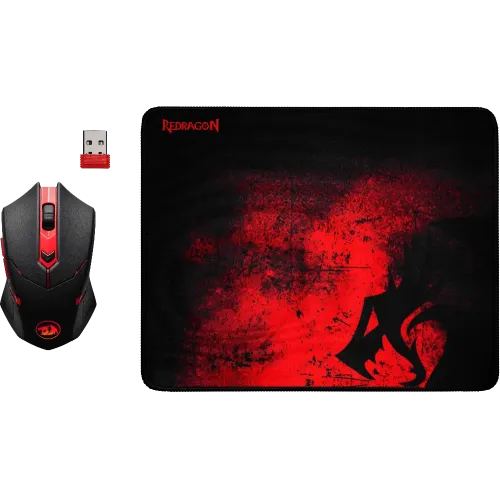 Набор игровой RedDragon M601WL-BA черный/красный игровая мышь + коврик для мыши