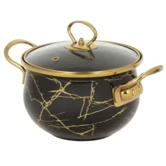 Кастрюля Daniks Черный мрамор, эмаль, индукция, 2.5 л (Y4-8967)(484347)