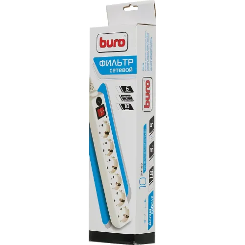 Фильтр сетевой Buro 600SH-5-W 5м 6 розеток белый