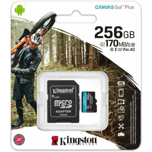 Карта micro-SD 256 GB Kingston Class10  SDCG3/256Gb Canvas Go+ adapter