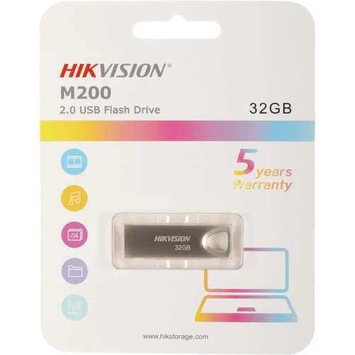 Карта USB3.0 32 GB Hikvision M200 HS-USB-M200/32G серебристый