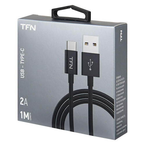 Кабель USB 2.0 A вилка - Type C 1 м TFN-CUSBCUSB1MTPBK черный