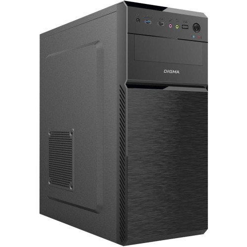 Корпус Digma DC-ATX101-U2 черный без БП ATX 1x80mm 2x120mm 2xUSB2.0 audio