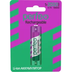 Аккумулятор PERFEO 18650 2000 мАч Liion б/з IMR (за шт.)