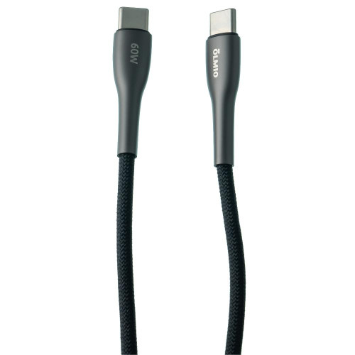 Кабель USB 2.0 Type C - Type C 1.2 м 3A Olmio 60W PD Style черный