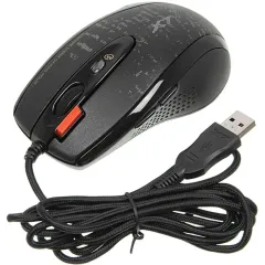 Мышь A4 V-Track F5 черный лазерная