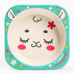 Тарелка детская из бамбука NN «Малышня», 14х14х4 см, микс (5083888)