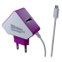 СЗУ More choice 2USB 1.5A белый-фиолетовый + кабель microUSB