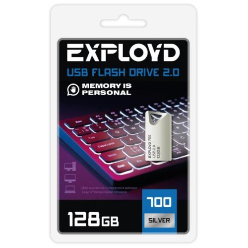 Карта USB2.0 128 GB EXPLOYD EX-128GB-700-Silver