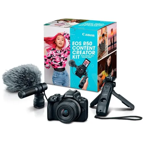 Фотокамера беззеркальная Canon EOS R50 18-45mm IS STM Content Creator Kit