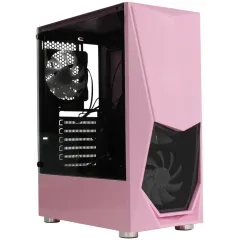 Корпус 1STPLAYER DK-3 ATX LED (DK-3-PK-3G6) розовый