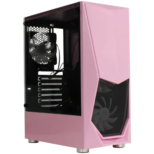 Корпус 1STPLAYER DK-3 ATX LED (DK-3-PK-3G6) розовый