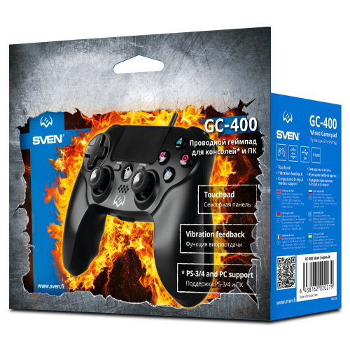 Геймпад Sven GC-400 Touchpad, D-pad, PS4/PS3/PC