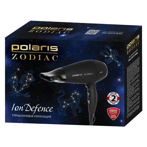 Фен POLARIS PHD 2055Ti Zodiac, черный