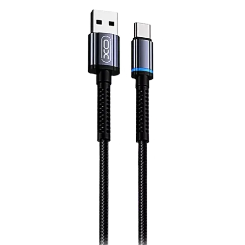 Кабель USB 2.0 A вилка - Type-C 1 м NB-215 индикатор, нейлон, черный