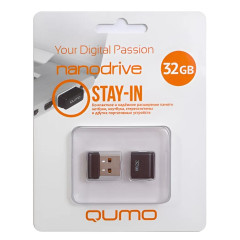 Карта USB2.0 32 GB QUMO Nano QM32GUD-NANO-B Black