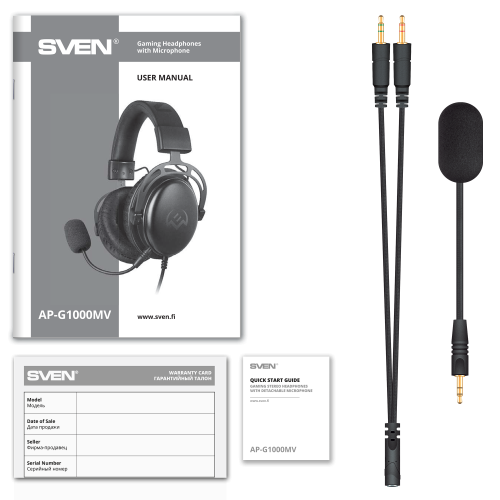 Гарнитура SVEN AP-G1000MV черный/красный