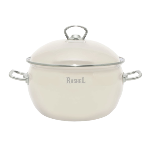 Кастрюля RasheL, эмаль, индукция, ручки хром, 4 л., кремовая, R1520 (432784)