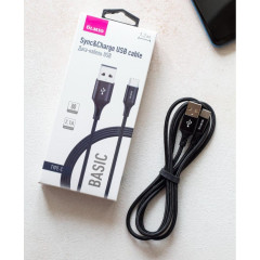 Кабель USB 2.0 A вилка - Type C 1.2 м Olmio 3А Basic текстильный черный