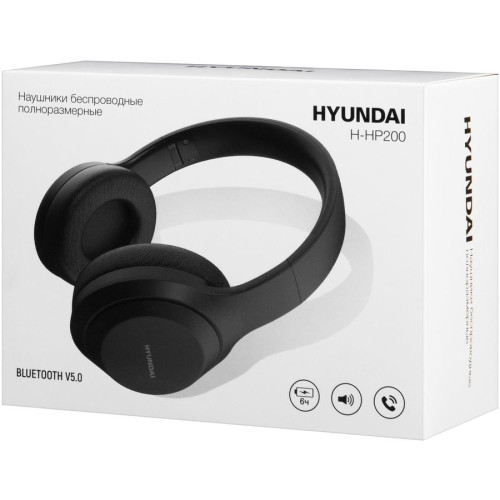 Гарнитура Bluetooth Hyundai H-HP200B черный