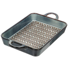 Форма для выпечки керамика Attribute Glaze, прямоугольная,21х36х5 см,сине-корчн.(ABG007)(483597)