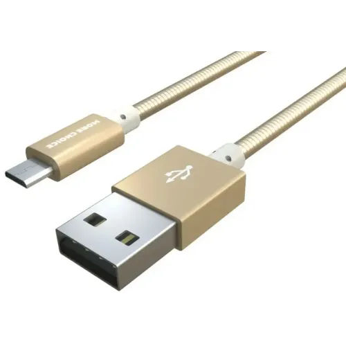 Кабель USB 2.0 A вилка - microUSB 1 м More choice K31m (Золотистый)