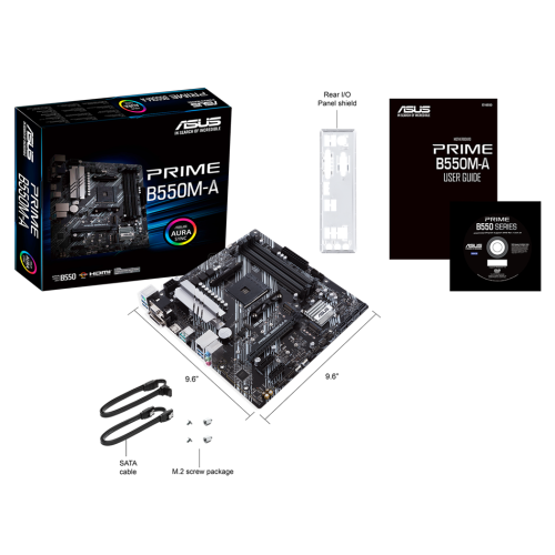 М/П SOC-AM4 Asus PRIME B550M-A 4xDDR4 mATX 