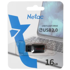 Карта USB2.0 16 GB NETAC U197 NT03U197N-016G-20BK черный/красный