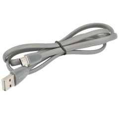 Кабель USB 2.0 A вилка - Type C 1 м Vixion VX-12c PRO плоский силиконовый серый