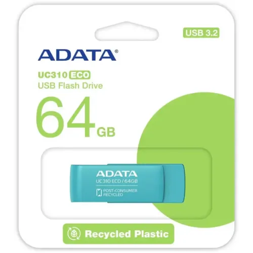 Карта USB3.2 64 GB ADATA UC310E UC310E-64G-RGN зеленый