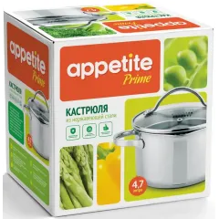 Кастрюля APPETITE Prime, нерж., 4,7 л.