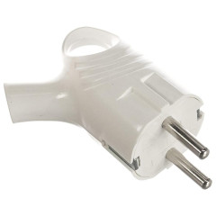 Вилка ЭРА 2P+E угловая 16А белая с кольцом Vx4-W (698548)