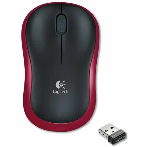 Мышь Logitech M185 красный/черный