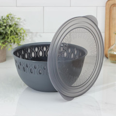 Салатник пластик FOLYlife с крышкой, 26,5х24х11,5см, 3 л.(9471017)