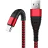 Кабель USB 2.0 A вилка - Type C 1 м Borasco 3А Fishbone усиленный красный