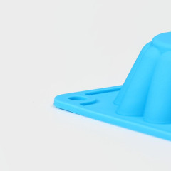 Форма для выпечки силикон Доляна «Сладости. Круг риб», 25,5×17,5×3 см, 6 ячеек., синий (3628356)