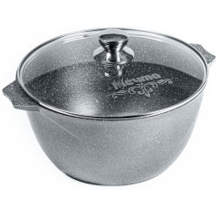 Кастрюля Мечта Гранит, алюм., 10 л., крышка стекло (410701)(362492)