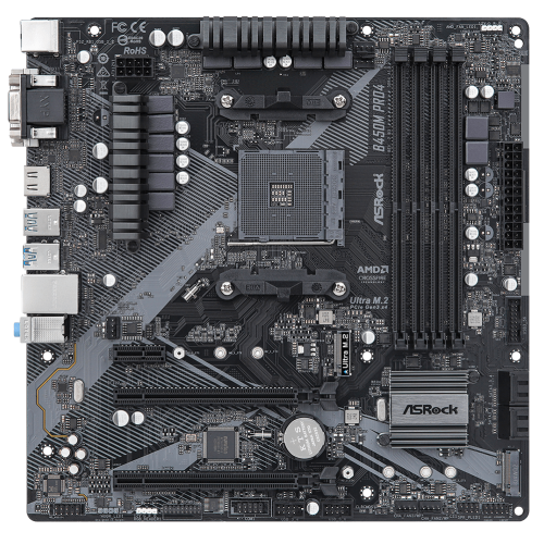 М/П SOC-AM4 Asrock B450M PRO4 R2.0 AMD B450 4xDDR4 mATX