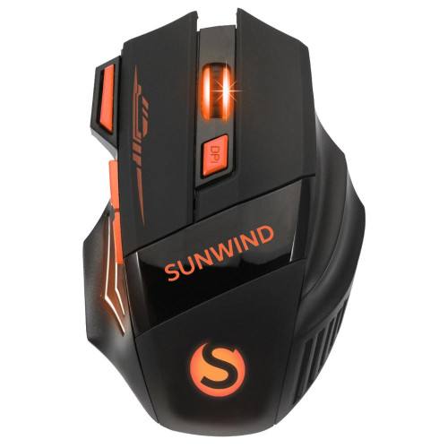 Мышь SunWind SW-M715GW черный/оранжевый