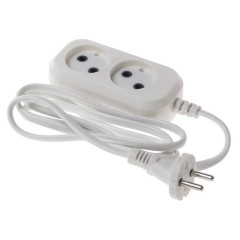 Удлинитель сетевой Buro BU-PSL2.1/W 1.5м (2 розетки) белый