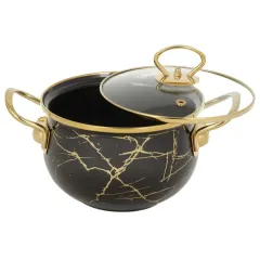 Кастрюля Daniks Черный мрамор, эмаль, индукция, 2.5 л (Y4-8967)(484347)