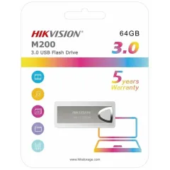 Карта USB3.0 64 GB Hikvision M200 HS-USB-M200/64G/U3 серебристый
